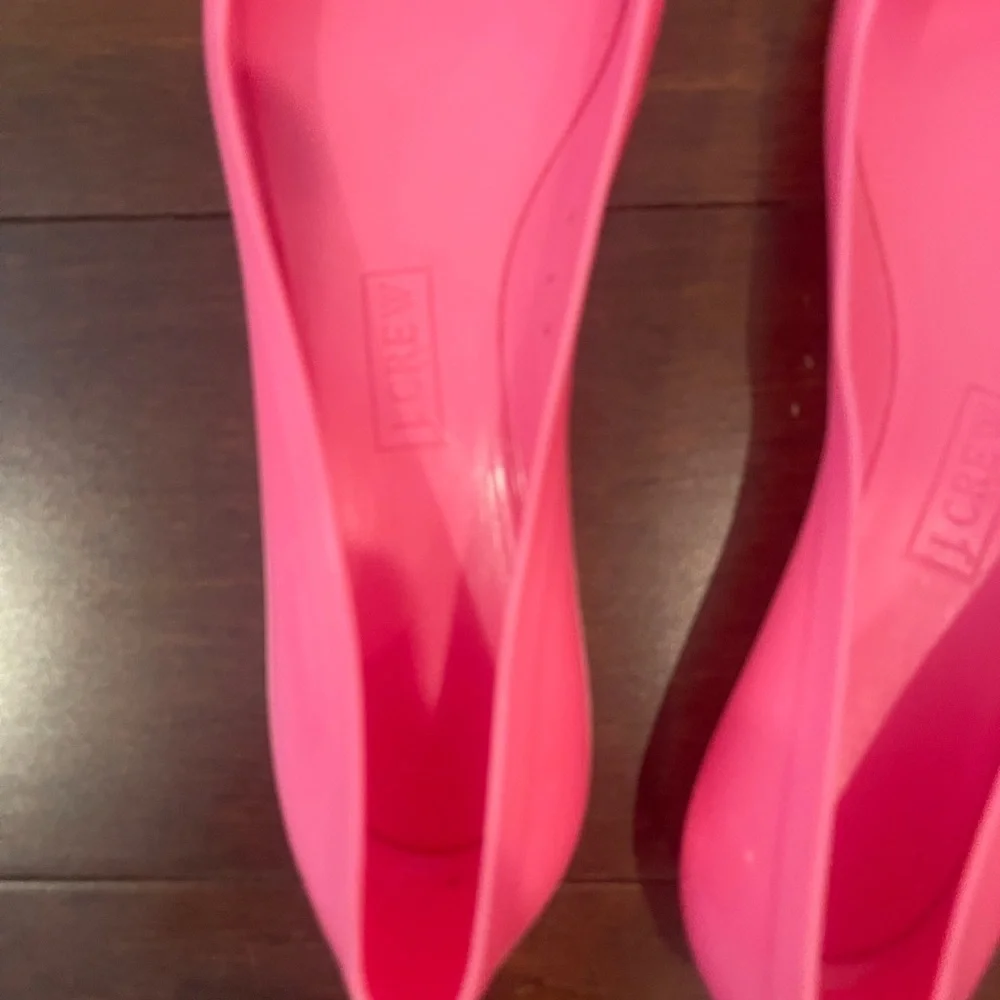 nwot/nwob J. Crew Factory Rainy Day Ballet Flats Pink & Orange jelly bow Flats 6